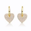 14k Yellow Gold Plated with Cubic Zirconia Heart Dangle Infinity Hoop Drop Earrings - 3 of 3