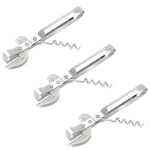 Chef Craft 3-in-1 Durable Metal Can Opener, Cork Screw and Bottle Opener - 1 of 4