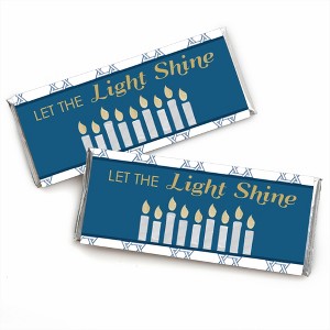Big Dot of Happiness Happy Hanukkah - Candy Bar Wrapper Chanukah Party Favors - Set of 24 - 1 of 4