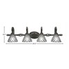 Toltec Lighting Elegante 4 - Light Vanity in  Dark Granite with 7" Diamond Ice Art Glass Shade - 2 of 2