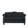 57" Velvet Chesterfield 2-Seater Sofa with Rolled Arms & Nailhead Trim - 3 of 4