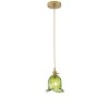 Dewdrop Vintage Style Ceiling Light Petal Glass Shade Green Glass Pendant 1 Light ETL Certified For Kitchen Island Bedroom - 2 of 4