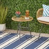 FURNIinspire End Tables Rattan Side Table Living Room Round Accent Table with Tempered Glass Top for Balcony Office, Brown, 19.5"*19.5"*18.5" - 2 of 4
