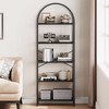 5 Tier Bookcase, Arched Display Racks Bookshelves, Metal Frame Modern Storage Rack Shelf for Bedroom, Living Room, Home Office - 4 of 4