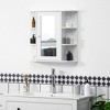 HOMCOM Wall Mount Medicine Cabinet, Over-the-Sink Bathroom Storage Organizer Cabinet with Mirrored Door and Multiple Shelves, White - 2 of 4