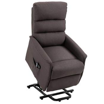 HOMCOM Power Lift Assist Recliner Chair for Elderly with Remote Control, Linen Fabric Upholstery