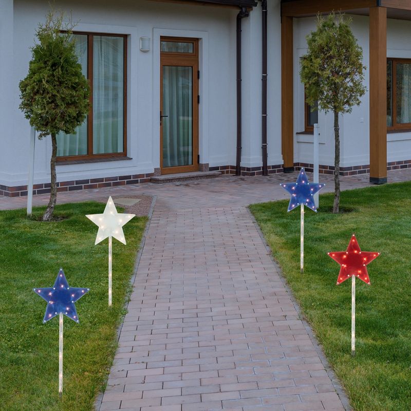 Northlight Lighted Stars Americana Pathway Marker Lawn Stakes - 28" - Clear Lights - 4ct, 2 of 8