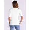 Allegra K Women's Half Sleeve Boat Neck Stretchy Basic Summer Casual Shirt - 3 of 4