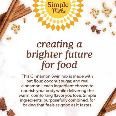 Simple Mills Organic Gluten Free Oat Flour Cinnamon Swirl Muffin and Cake Baking Mix - 11.2oz