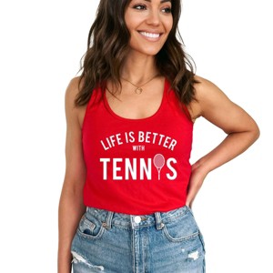 Simply Sage Market Life Is Better With Tennis Racerback Tank - 1 of 3