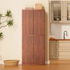 ACEPANO 71.65 in. H Contemporary Grooved Wooden Kitchen Pantry Cabinet with Storage Function for Kitchen & Dining Room-Walnut - 3 of 4