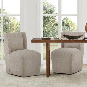 Spruce&Spring Modern Upholstered Fabric Dining Chair with Casters - 1 of 4