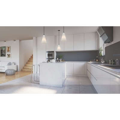 Elegant Bristol Fluted White Opal Glass Pendant with Matte Black Finish