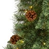 4ft. Pine Artificial Christmas Tree with 100 Clear LED Lights & Pine Cones – Compact Holiday X-Mas Decoration - 3 of 4