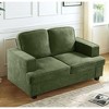 CAVINAS Modern Velvet Loveseat Sofa, Comfortable 2 Seater Couch with Deep Seating and High-Density Foam, Loose Back Cushions, Wide Arms - 2 of 4
