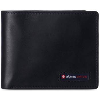 Alpine Swiss Nolan Mens RFID Protected Bifold Wallet Genuine Leather Comes in a Gift Box