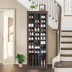 Shoe Cabinet, 10-Tier Entryway Shoe Storage Cabinet with 27 Cubbies and Tall Boots Storage, Freestanding Tall Shoe Racks for Entryway, Hallway - 1 of 4