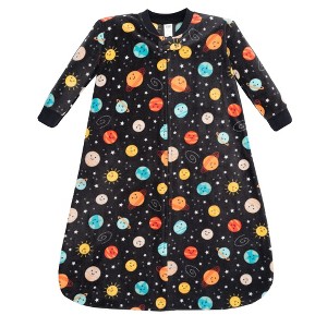Hudson Baby Infant Boys Long-Sleeve Fleece Sleeping Bag, Happy Planets - 1 of 2