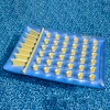 Swim Central Inflatable Water Sports 36 Pocket Double Pool Mattress - 78" - Blue and Yellow - 3 of 3