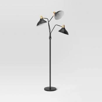 Torchiere Floor Lamp Slate Black With Glass Shade (includes Led Light Bulb)  - Threshold™ : Target