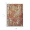 Orange Beige And Taupe Striped Washable Indoor Outdoor Area Rug - 3 of 4