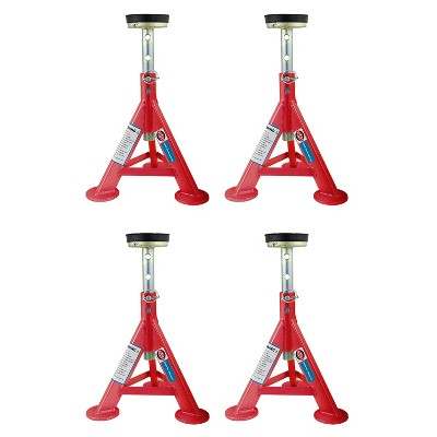 Esco 89401 Heavy Duty  3 Ton Adjustable Performance Car/Truck Jack Stand with Removable Rubber Top, Red (4 Pack)