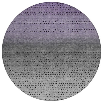 Purple And Gray Abstract Washable Indoor Outdoor Area Rug