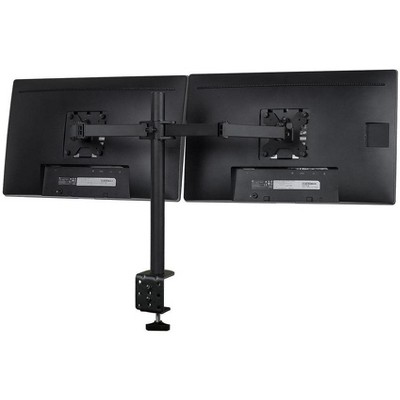 Black Dual Monitor Desk Mount with Adjustable Arms