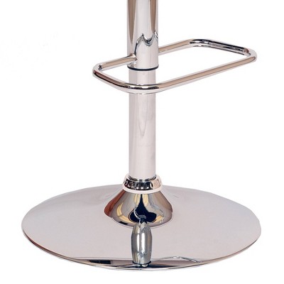 Adele Cream Faux Leather and Walnut Adjustable Swivel Barstool