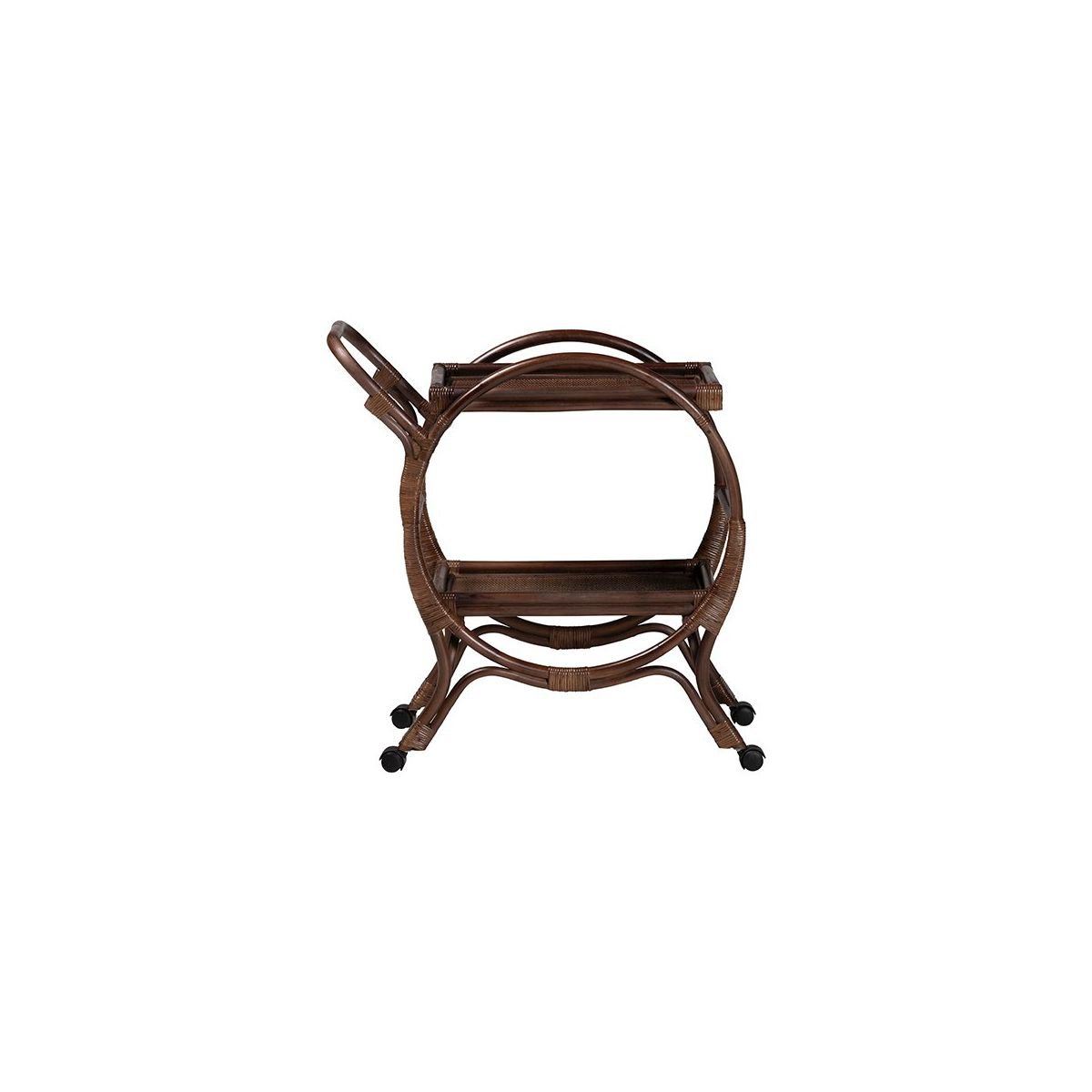 bali & pari,Selah Natural Rattan Kitchen Cart, Handwoven 2-Tier Mobile Serving Cart - thumbnail 2