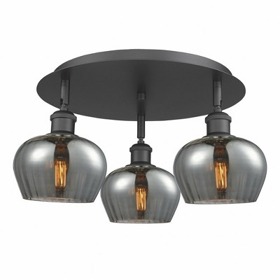 Fenton - 3 Light Flush Mount In Art Deco Style-8 Inches Tall and 18.25 Inches Wide