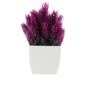 Unique Bargains Artificial Plants Pine & Cypress Grass Plastic Purple 4.72"x4.72"x7.87" 1 Pc - 1 of 4