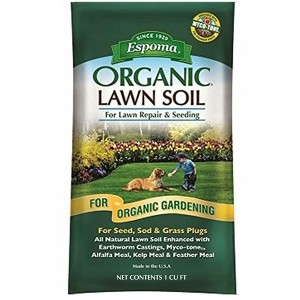 Espoma Organic Lawn Soil for Repair & Seeding, for Seed, Sod & Grass Plugs, 1 cu ft - 1 of 3