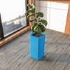 LeisureMod Tall Planter Pot in Fiberstone with Drainage Holes for Indoor and Outdoor Marquee Collection in Blue - 2 of 4