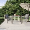 vidaXL 3 Piece Patio Dining Set with Cushions Gray Poly Rattan - 35.4" Table Length 2 Items - 2 of 4