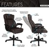 High Back Executive Office Chair with Lumbar Support, Adjustable Height and Tilt Recline for Home or Work Desk -3irtyhousy - 2 of 4