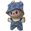 Doll Clothes Superstore Blue Square Print Overalls with Bear Appliqué and Hat for 17.5 cm Labubu Dolls - 2 of 4