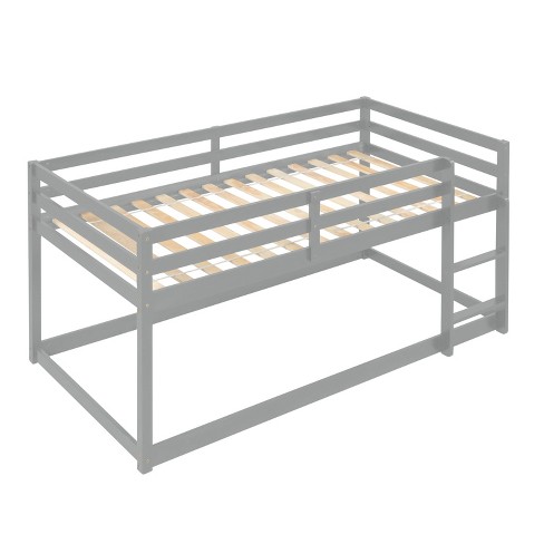 Twin Size Loft Bed With Safety Rail And Ladder Gray-modernluxe : Target