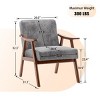 26" Wide Upholstered Mid-Century Modern Accent Chair with Rubber Wood Frame and Armrests for Living Room or Bedroom -3irtyhousy - 4 of 4