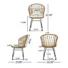 Boho Industrial Outdoor Dining Chairs - Set of 2, PE Rattan Wicker with Cushions, Weather-Resistant-Coolbibila - 4 of 4