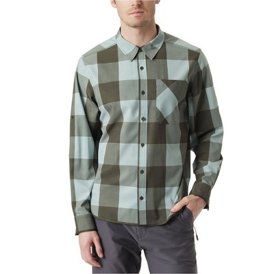 BASS OUTDOOR Mens Plaid Long Sleeve Button Up Shirt