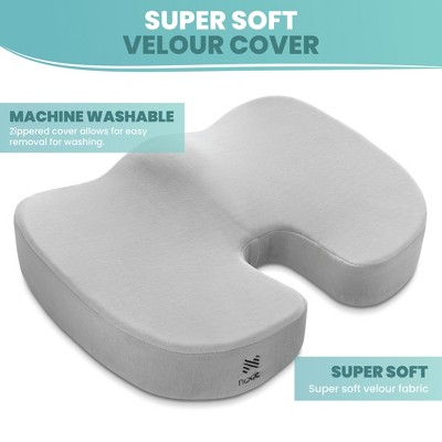 Gray Gel-Enhanced Memory Foam Ergonomic Seat Cushion