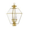 Livex Lighting Westover 3 - Light Post Light in  Polished Brass - 4 of 4