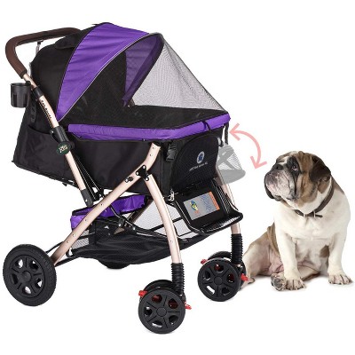 HPZ Pet Rover XL Stroller - Extra Long Premium Heavy Duty Dog/Cat/Pet Stroller Travel Carriage with Convertible Compartment/Zipperless Entry