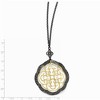 Black Bow Jewelry Black and 14k Gold Plated Sterling Silver Scalloped Necklace, 18-19 in - image 2 of 4