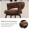 DYHOME 28 inch Bar Stools Set of 3, Modern Counter Height Bar Stools, 360° Swivel Suede Fabric Stool Chairs with Woven Back and Footrest - 4 of 4