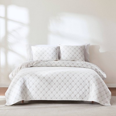 Lush Décor King Diamond Leaf Jacquard Reversible Matelasse Coverlet