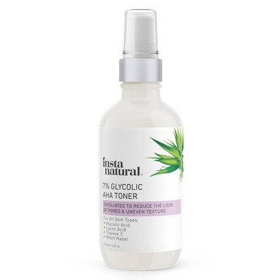 InstaNatural 7% Glycolic AHA Facial Toner – 4 fl oz