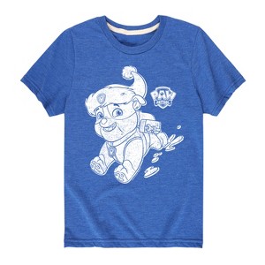 Boys' - Paw Patrol - Rubble Santa Hat Short Sleeve Graphic T-Shirt - 1 of 4