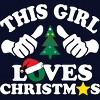 Junior's Design By Humans This Girl Loves Christmas Thumbs White Text By personalized T-Shirt - 2 of 3